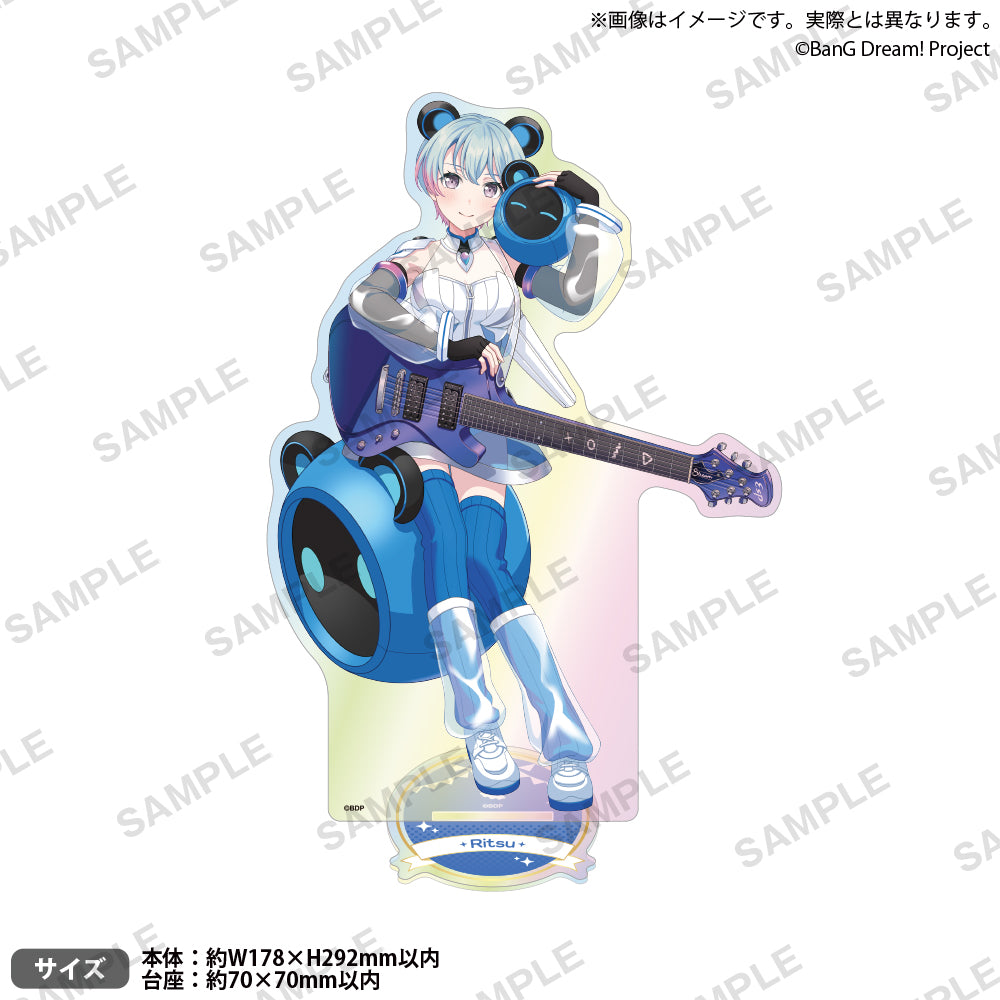 峰月律 サイン入りブロマイド付きアクリルスタンド＆缶バッジセット シリアル BanG Dream! 峰月 律 バースデーグッズ2025 プレートアクリルスタンド