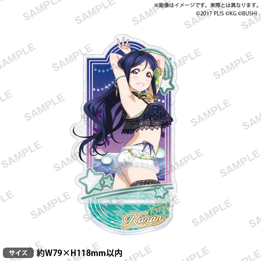クレヨンしんちゃん×ラブライブ！ 松浦果南 アクリルスタンド グッズ-スタンドポップ】ラブライブ！サンシャイン!! 描き下ろし