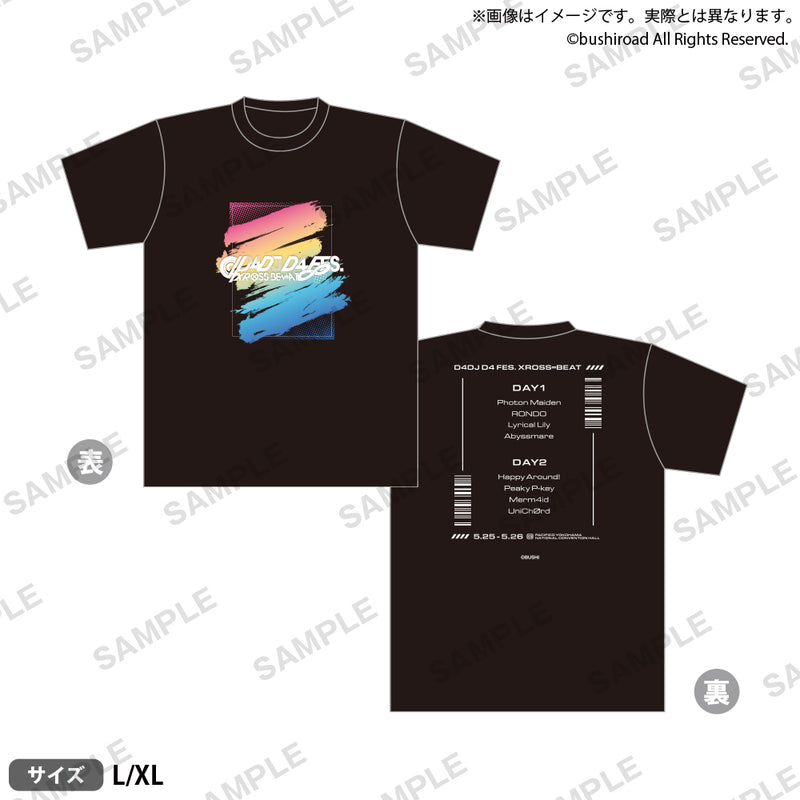 【(1)-(2)】D4DJ D4 FES. XROSS∞BEAT　Tシャツ Black ver. (XL)