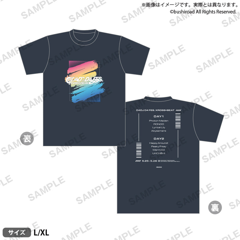 【(4)-(2)】D4DJ D4 FES. XROSS∞BEAT　Tシャツ Navy ver. (XL)