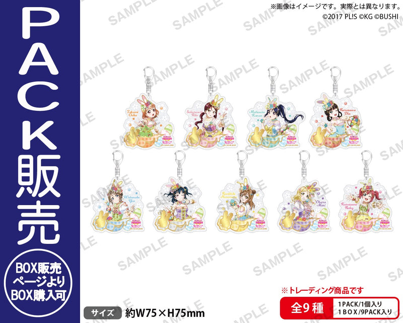 ラブライブ！スクールアイドルフェスティバル　トレーディングきらりんアクリルキーホルダー Aqours テーマパークver.【PACK】