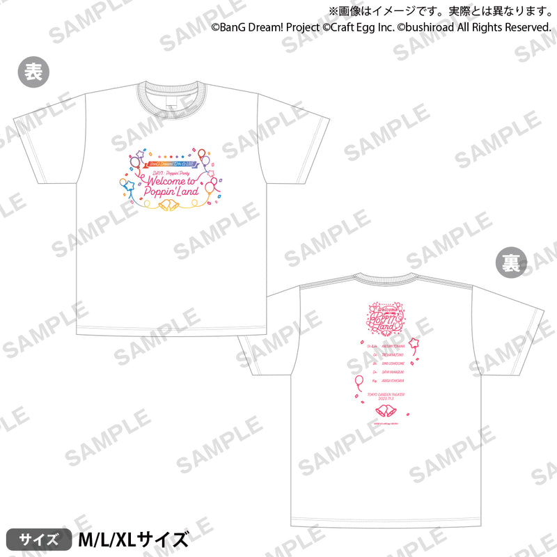 BanG Dream! 12th☆LIVE DAY1:Poppin'Party「Welcome to Poppin'Land」　Tシャツ XLサイズ