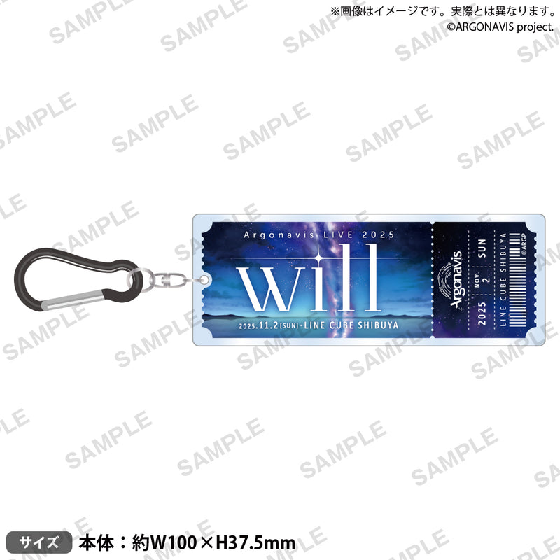 Argonavis LIVE 2025 - will -　チケット風記念アクリルキーホルダー