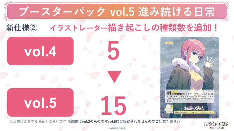 五等分の花嫁 カードゲーム ブースターパック vol.5「進み続ける日常」【BOX】