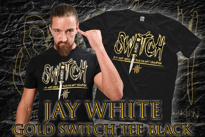ジェイ・ホワイト「GOLD SWITCH」Tシャツ（ブラック） Mサイズ